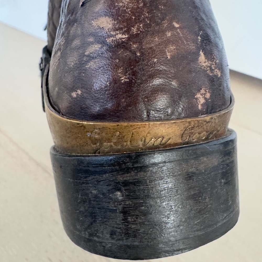 Golden Goose pull on croc leather riding boots size 39 9 - Picture 5 of 13